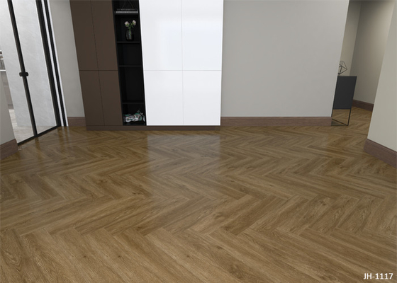 Anti Slip Drop Click Herringbone SPC Flooring Waterproof Oak Vinyl Plank